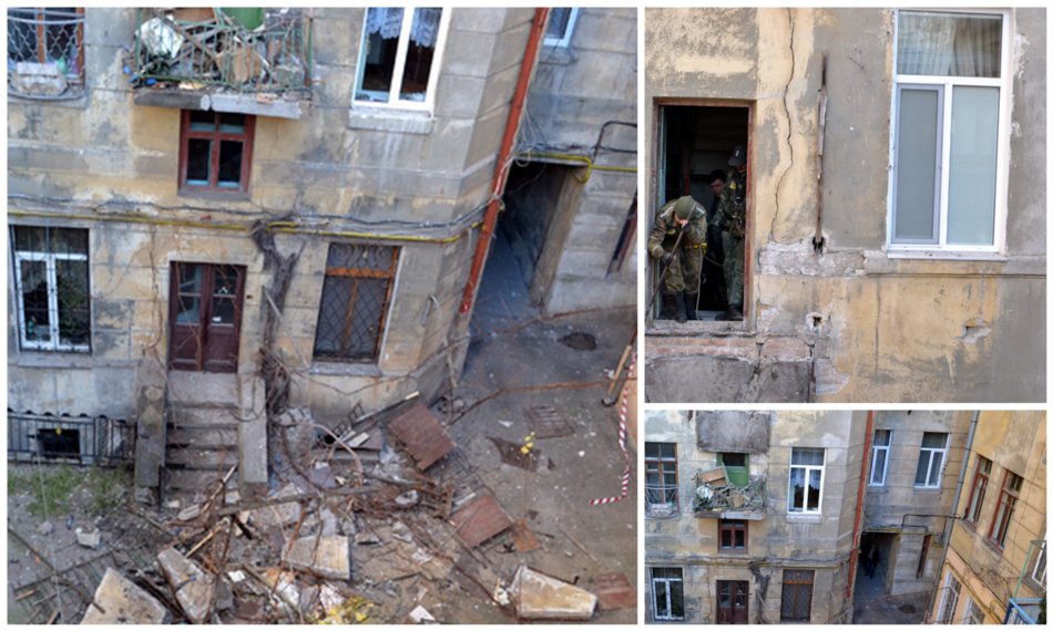 Три балкона обрушились со столетнего здания в центре Одессы